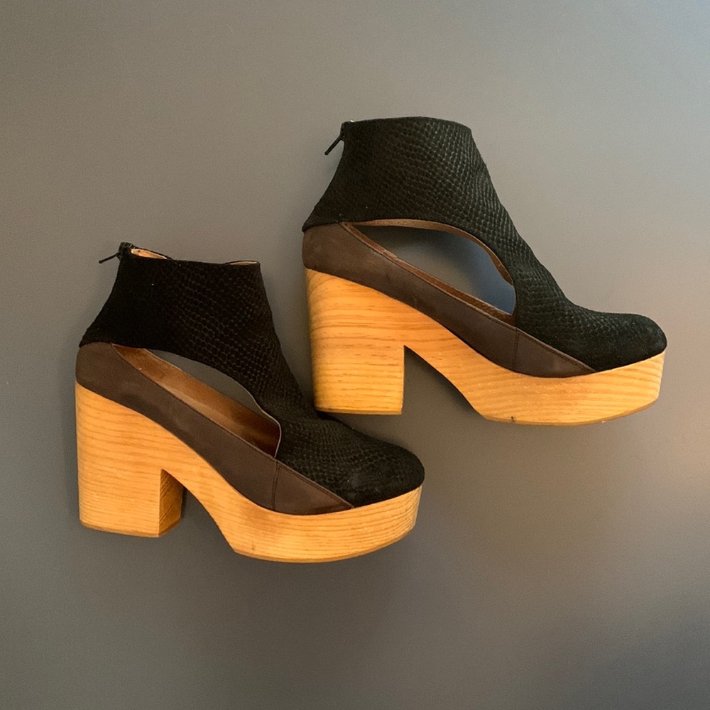Free People Black Wedge Heels